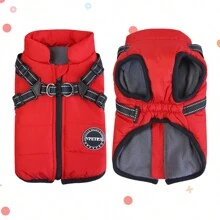 Adjustable Dog Jacket Suitable For Small, Medium And Large Dogs - Reflective Wool-Lined, Adjustable Buckles And Dual D-Ring Leash Attachment