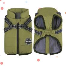 Adjustable Dog Jacket Suitable For Small, Medium And Large Dogs - Reflective Wool-Lined, Adjustable Buckles And Dual D-Ring Leash Attachment