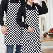 1 pièce Tablier ajustable pour adulte, tablier de chef rayé pour restaurant, camping extérieur, pique-nique, utilisation en cuisine (les motifs imprimés peuvent varier, style de boucle aléatoire), cuisine, salle de bain, maison, fournisseurs de produits ménagers