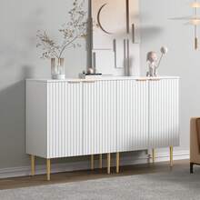 SICOTAS Sideboard Buffet Cabinets, Accent Cabinet Sideboard Storage Cabinet With Adjustable Shelves For Kitchen, Living Room - White - View 6