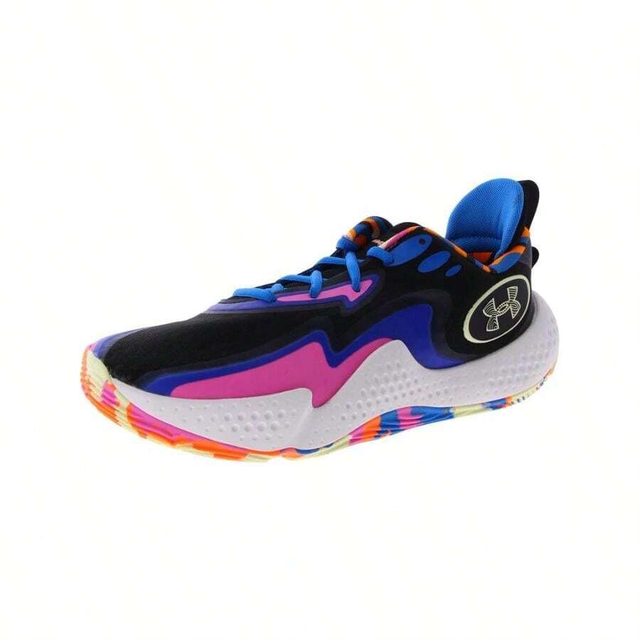 UA Spawn 5 LE Mens Fitness Workout Basketb Shoes - Black/pink Edge/lemon - View 1