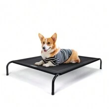 Nobleza Cama Elevada Perro Pequeño, Cama Refrescante Perro, Cama de Mascotas Transpirable para Exterior Interior Jardín Terraza, Cama Perro Robusto Lavable, Negro - Negro - Ver 12