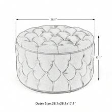Ghế đôn lưu trữ tròn hiện đại - Thiết kế nút bọc nệm thời trang có thể tháo rời, bàn cà phê kiêm ghế dài lưu trữ đa năng, ghế đẩu để chân lý tưởng cho phòng khách, phòng ngủ, lối vào, lý tưởng cho việc sắp xếp ký túc xá khi trở lại trường, giải pháp trang trí nhà sang trọng giúp quản lý sự lộn xộn dễ dàng và phong cách chức năng - Màu xám đen - Xem 4