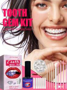 120 件自粘超闪亮牙齿宝石水钻贴纸、Y2K Bling Grillz 朋克哥特角色扮演配饰、水晶白钻珠宝贴花、万圣节、哥特式时尚用品及工具