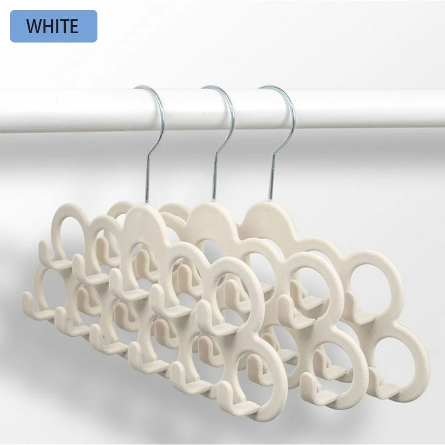 Flocking Hanger 11 Holes Suspender Hanger Household Hanging Clothes