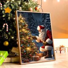 1pc Nghệ thuật treo tường Giáng sinh cổ điển có thể in Ông già Noel đọc sách Tranh sơn dầu Trang trí nhà Giáng sinh Áp phích hợp thời trang Kỹ thuật số Trang trí Bắc Âu mộc mạc Mùa đông, Không khung - Nhiều màu - Xem 4
