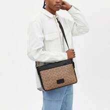 Coach Outlet |  Outlet District Crossbody Bag In Signature Canvas - Tan/black - View 2