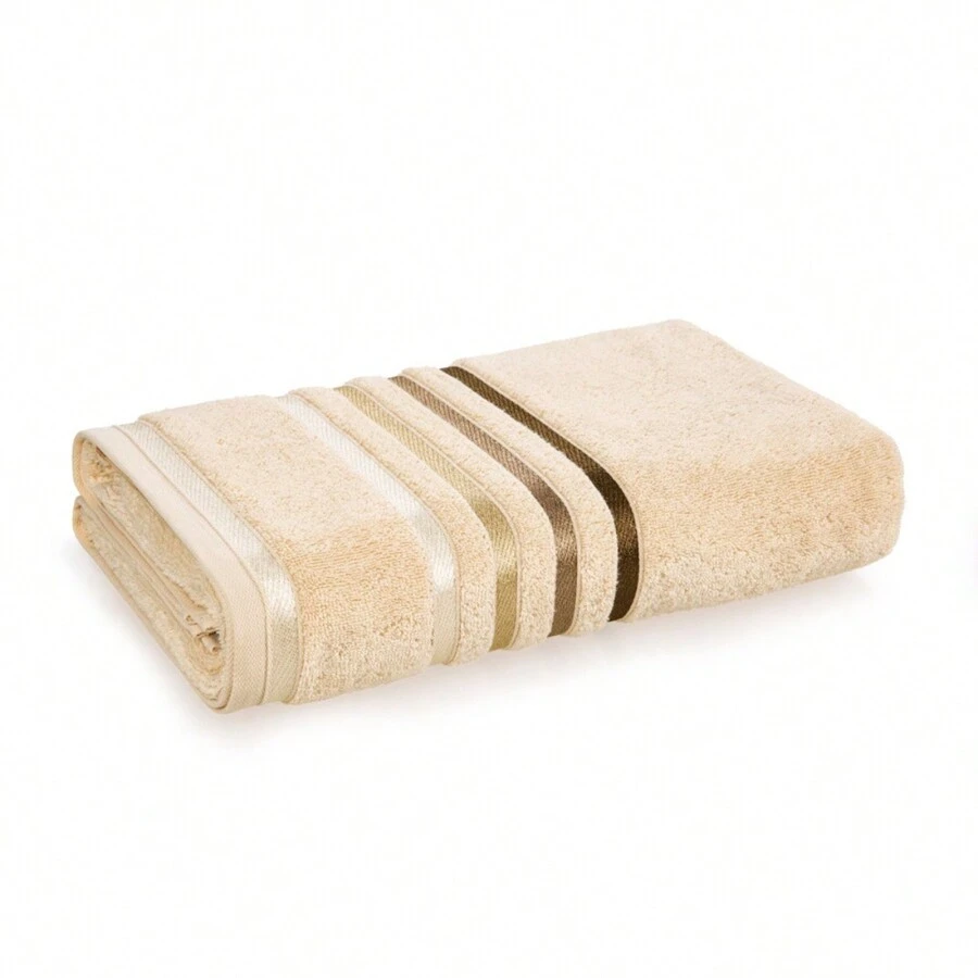 LUMINA BATH TOWEL 70CM X 140CM SAND WITH BROWN - 10189/1 - KARSTEN - 米色 - 查看 1