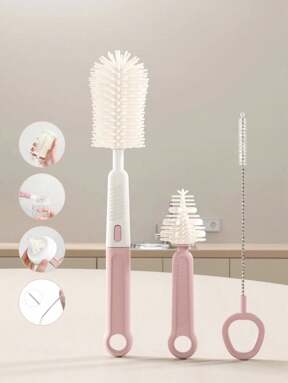 طقم فرشاة زجاجة سيليكون للأطفال، طقم تنظيف حلمة وقش، فرشاة حلمة الزجاجة، ملحقات فرشاة الكوب