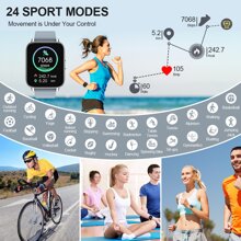 Ordtop P32 Smart Watch 2024 Men's And Women's Watch, Fitness Tracker 1.69-Inch Touchscreen Smart Watch Fitness Watch Monitor/Pedometer/Sleep Monitor, Suitable For Android IOS Tracker