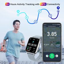 Ordtop P32 Smart Watch 2024 Men's And Women's Watch, Fitness Tracker 1.69-Inch Touchscreen Smart Watch Fitness Watch Monitor/Pedometer/Sleep Monitor, Suitable For Android IOS Tracker