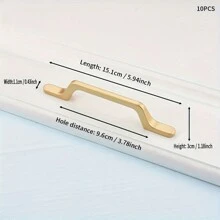 10-Pack Sand Golden Cabinet Handles - Aluminum Alloy Drawer Pulls, Copper Metal Finish, Painted Cabinet Hardware With Multiple Components For Kitchen And Furniture Applications - Multicolor - View 14