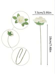 Hoa hồng giả xốp trông giống thật có thân dùng để tự làm bó hoa cưới, đồ trang trí trung tâm tiệc cô dâu, cắm hoa, bàn tiệc, trang trí nhà cửa (bao bì túi OPP không bao gồm hộp), trang trí văn phòng, vòng hoa Giáng sinh, trang trí phòng khách, trang trí, đồ trang trí Giáng sinh, ngày lễ tình nhân, quà tặng - Nhiều màu - Xem 2