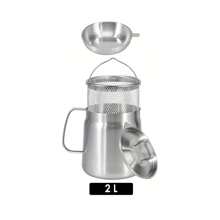 Nồi lọc dầu đa năng dung tích lớn bằng thép không gỉ 304, dùng để lọc dầu ăn, hứng mỡ thịt xông khói, có lưới lọc, thích hợp cho rổ chiên nhà bếp, nồi lọc dầu 3 trong 1 dùng cho nồi chiên ngập dầu. - Bạc - Xem 15