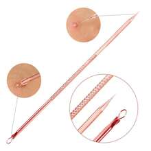 4 Pieces Professional Acne & Blackhead Remover Tool Kit - Includes Blackhead Extractor, Pimple Needle, Comprehensive Facial Cleansing Tool (Rose Gold 4 Pieces Set)