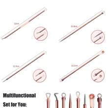 4 Pieces Professional Acne & Blackhead Remover Tool Kit - Includes Blackhead Extractor, Pimple Needle, Comprehensive Facial Cleansing Tool (Rose Gold 4 Pieces Set)