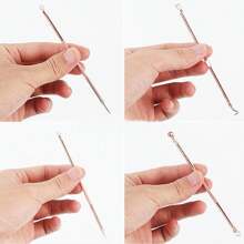 4 Pieces Professional Acne & Blackhead Remover Tool Kit - Includes Blackhead Extractor, Pimple Needle, Comprehensive Facial Cleansing Tool (Rose Gold 4 Pieces Set)