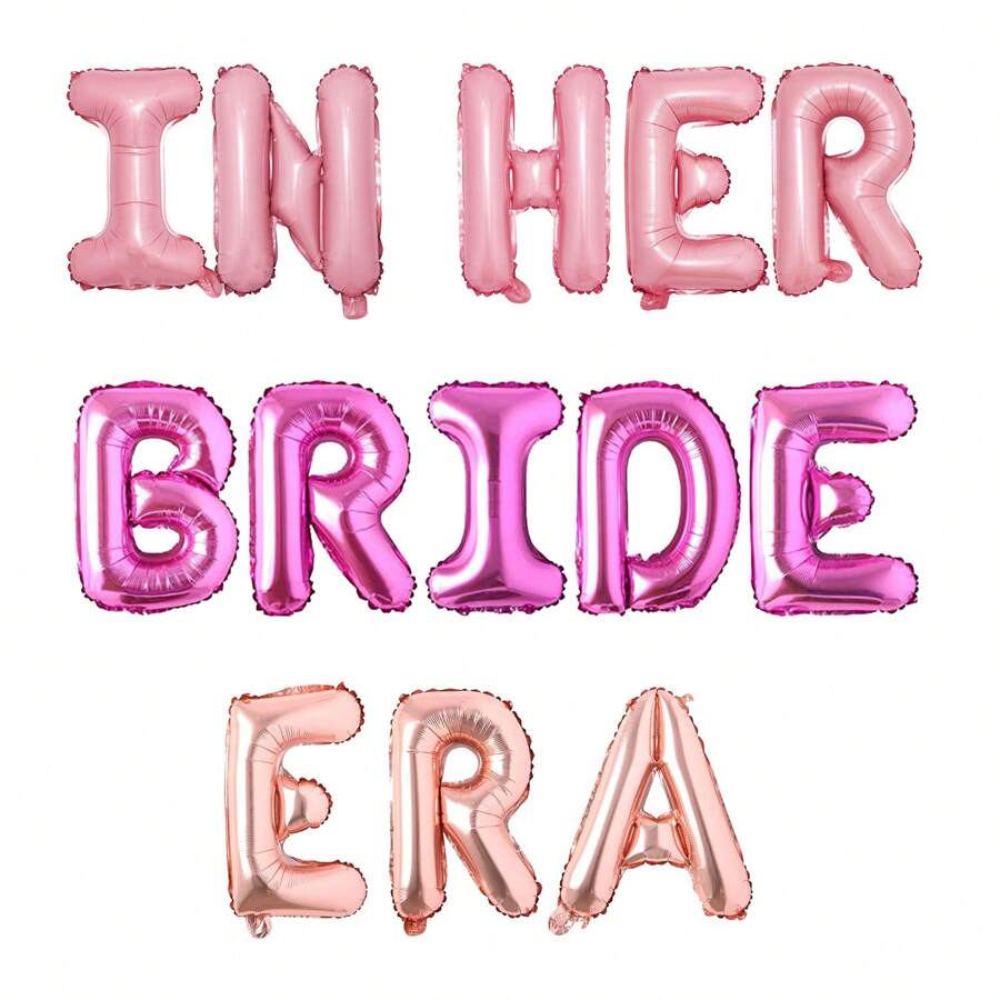13 piezas En su era de novia Pancarta de globos rosa y rosa oscuro Decoraciones para la despedida de soltera para boda, ducha nupcial, compromiso, fiesta de soltera, suministros de fiesta de Navidad