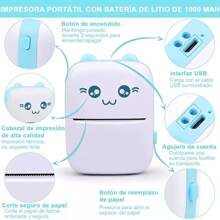 Mini Impresora Portátil Térmica Portátil Para IOS/Android - Azul - Ver 4