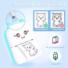Mini Impresora Portátil Térmica Portátil Para IOS/Android - Azul - Ver 3