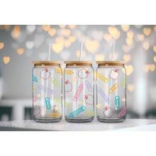 4 piezas Pegatinas de la serie Día del Maestro con transferencia UV DTF para hoja de pegatinas resistente al agua para tazas de vidrio Libbey de 16 oz, tazas decorativas, útiles escolares, manualidades y suministros de arte DIY, pegatinas de transferencia