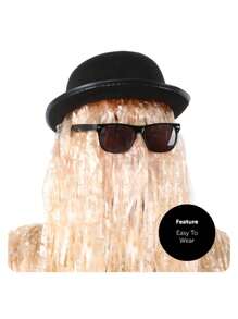 I LOVE FANCY DRESS Adults Halloween Hairy Cousin Costume Addams Costume Hat Glasses Fancy Dress Outfit Tv Film 60's 70's Gothic Family - 毛茸茸的表弟服裝 - 查看 4