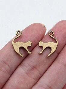 15pcs/Bag 19x14mm Cat Charms Pendant For DIY Jewelry Making DIY Earring, Necklace, Bracelet, Keychain Making - Cat - View 2