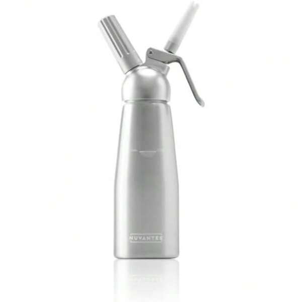 Nuvantee Cream Whipper - Professioneller Schlagsahnesiphon aus Aluminium - 0,5 Liter - mit 3 Zierfassungen - Kompatibel mit N20-Universalpatronen (nicht enthalten)