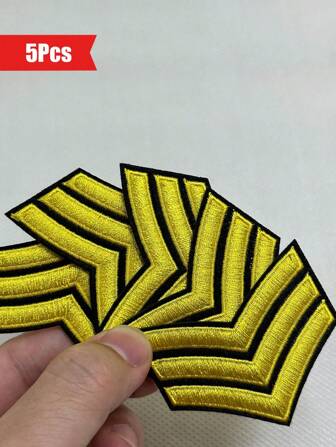 aprille 5 PIEZAS Parches bordados de rango militar del ejército para ropa, planchables en ropa, calcomanías de bordado para motociclistas, aplicaciones para prendas