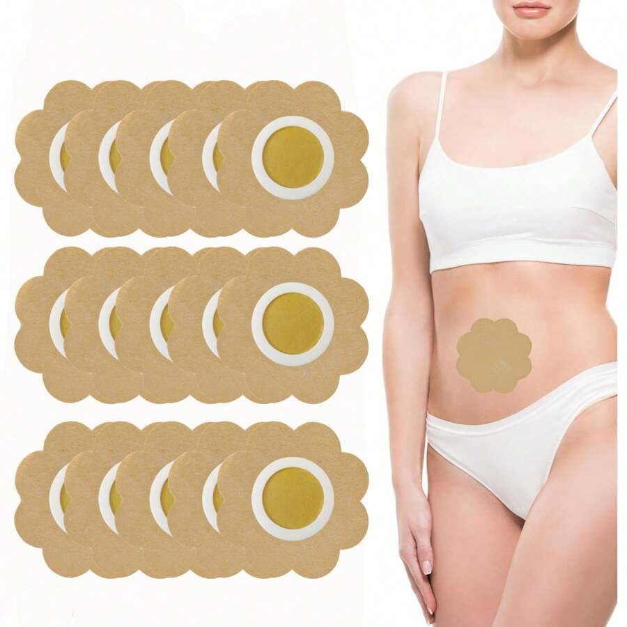 10/20/30pcs Beauty Navel Patch, Body Care Stickers - Beige - View 1