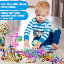 420 PCS Building Toy Building Blocks Barras Diferentes Formas Educacionais Conjunto de Engenharia de Construção Quebra-cabeça 3D, Kit de Conexão Criativa Intertravado, Brinquedos de Construção de Edifício Um Ótimo Brinquedo STEM para Meninos e Meninas Brinquedos de Construtor de Palha Brinquedos de Construção STEM Presentes de Inverno, Duplo, Brinquedos para Crianças> Outros Brinquedos Educativos para Crianças, Brinquedos para Meninas