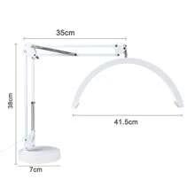 Half Moon Swing Arm Table Lamp, 2500 Lumens, CCT Dimming, 5 Light Modes, Professional LED Lighting For Estheticians, Ideal For Nail Art, Facials, And Tattoos (With Base, White) - 查看 7