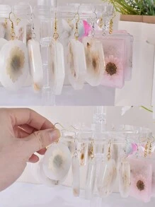 1/8 peças DIY Conta-gotas Resina Tridimensional Pentagrama Circular Coração-Em Forma De Pingente Quadrado Brincos Acessórios Molde De Silicone