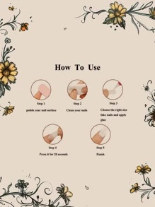 10Pcs Handmade Vintage Cute 3D Floral Rhinestone Accent, Beige, Olive Green, Gold Star Heart Rose 5D Nail Art Decor, Baroque Retro Elegant Noble, Soft Vibe, Suitable For Autumn-Winter, Daily, Holiday, Party, Music Festival Press On Nails Nail Supplies Nails - Olive Green - View 3