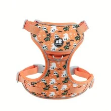1pc Premium Quality Pet Harness With Christmas, Halloween Pumpkin, Bat Pattern Decoration, Suitable For Small, Medium, Large Cats & Dogs