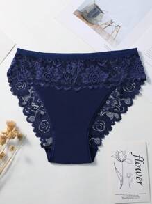 10 条装浪漫蕾丝内裤透气柔软蕾丝棉质三角裤女士内裤