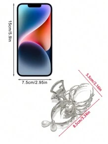 1 chiếc kẹp tóc nữ màu trơn phong cách Y2K ngọt ngào cá tính hình đầu lâu, móng vuốt nhện, đính đá giả ngọc trai, làm từ hợp kim kim loại, thích hợp cho lễ hội và sử dụng hàng ngày. Kẹp tóc, kẹp hàm, kẹp cài tóc, phụ kiện, đồ dùng học tập, đại học, phụ kiện tóc ngọc trai mùa thu đông, kẹp móng vuốt cho trang phục đi nghỉ mát, mùa hè, đi biển. - Bạc - Xem 3