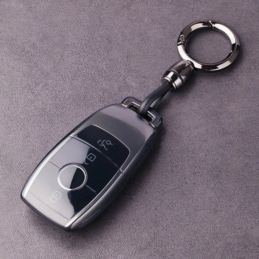 1 件装时尚简约 TPU 汽车钥匙保护套，适用于奔驰新款 A 级、C 级、E300、S 级、CLA 级、CLS 级、GLA 级、GLC260 级、GLE450 级、GL 级、GLS 级、G 级等车型及配件