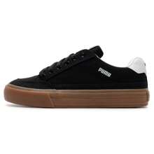 Puma Court Classic Vulc 复古运动鞋，低帮休闲帆布鞋，395020-15 - 黑色-白-黑色 - 查看 4