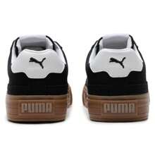 Puma Court Classic Vulc 复古运动鞋，低帮休闲帆布鞋，395020-15 - 黑色-白-黑色 - 查看 11