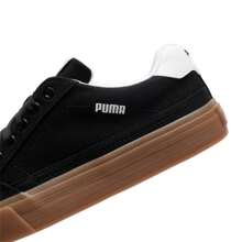 Puma Court Classic Vulc 复古运动鞋，低帮休闲帆布鞋，395020-15 - 黑色-白-黑色 - 查看 10