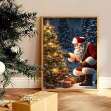 1pc Nghệ thuật treo tường Giáng sinh cổ điển có thể in Ông già Noel đọc sách Tranh sơn dầu Trang trí nhà Giáng sinh Áp phích hợp thời trang Kỹ thuật số Trang trí Bắc Âu mộc mạc Mùa đông, Không khung - Nhiều màu - Xem 10