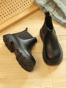 Vibrant Solid Color Kids Boots - Light, Non-Slip, Comfortable, Essential For Fall And Winter - Stylish, Chic, Versatile Footwear For School, Outdoor And Everyday Wear, Simple And Atmospheric The Sole Is Random.