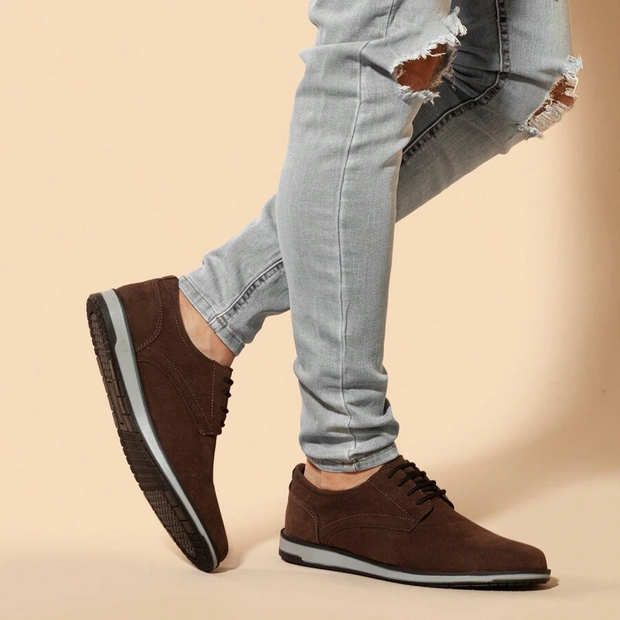 Men's Oxford Casual Derby Dress Shoes - Cà phê nâu - Xem 1