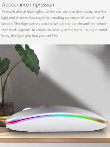 Rechargeable Bluetooth Dual Mode Backlit Wireless Mouse, Silent Wireless Mouse For Computer Laptop Office Gaming