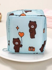 1 pièce Sac de rangement de voyage à la mode multifonctionnel - parfait pour les articles de toilette, les serviettes hygiéniques, les cosmétiques - pratique et multifonctionnel