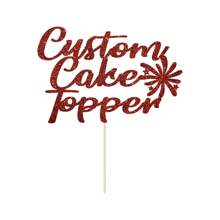 1 件可定制生日快乐蛋糕装饰，带有姓名和年龄，彩色双面闪亮纸卡可用 - 彩色 - 查看 16