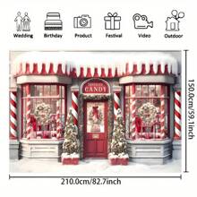 1 pieza, Fondo de vinilo con diseño de árbol de Navidad y nieve, perfecto para fiestas navideñas, cumpleaños y decoración de la mesa del pastel, Navidad