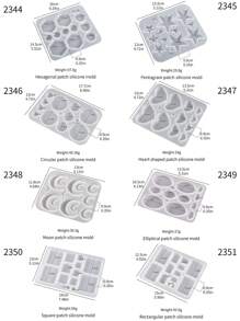 1/8 peças DIY Conta-gotas Resina Tridimensional Pentagrama Circular Coração-Em Forma De Pingente Quadrado Brincos Acessórios Molde De Silicone