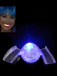 Glowing Led Mouthpiece With Led Light Up Teeth For Party Fun (random Color) - White - View 3